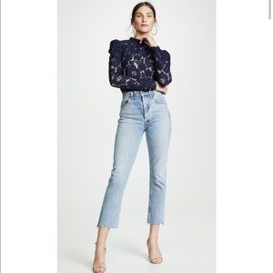 WAYF Emma Puff Sleeve Lace Top